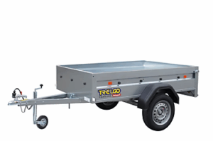 Remorque Trigano NLC 2012 avec flèche rabattable, roue de jockey 500 kg et essieu 600 kg