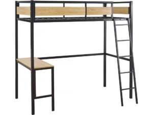 Lit mezzanine avec bureau Ethan” - 90 x 190 cm - Noir